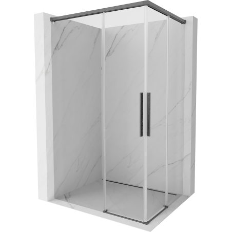 Mexen Rox Duo sprchovací kabína zasúvacia 80 x 75 cm, transparentná, brúsená gun gray - 8C2D-080-075-66-00