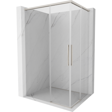 Mexen Rox Duo sprchový kút s posuvnými dverami 90 x 85 cm, priehľadný, brúsený nikel - 8C2D-090-085-97-00