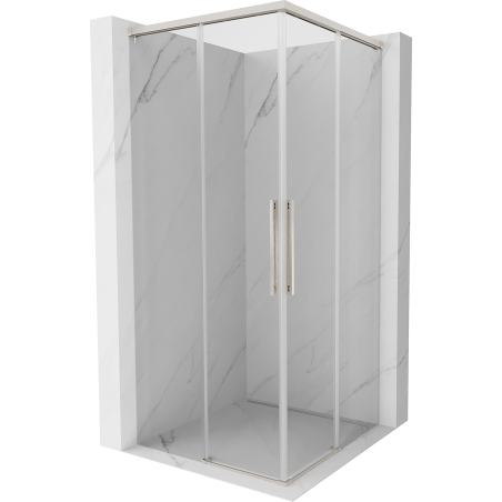 Mexen Rox Duo posuvná sprchová kabína 90 x 90 cm, transparentná, brúsený nikel - 8C2D-090-090-97-00