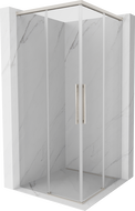 Mexen Rox Duo sprchový kút posuvný 95 x 95 cm, transparentný, brúsený nikel - 8C2D-095-095-97-00