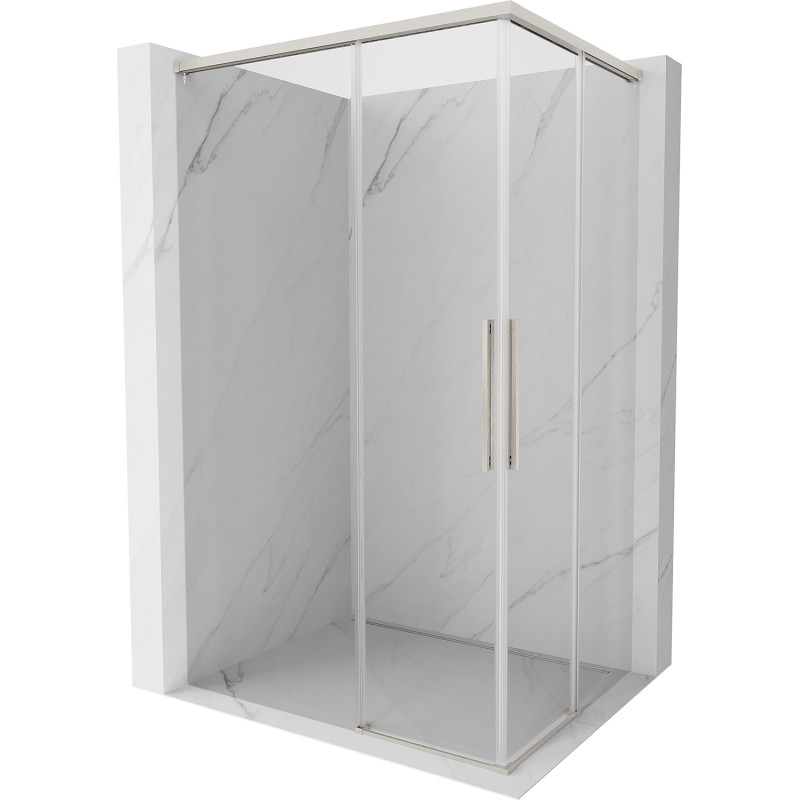 Mexen Rox Duo sprchová kabína posuvná 100 x 95 cm, transparentná, brúsený nikel - 8C2D-100-095-97-00