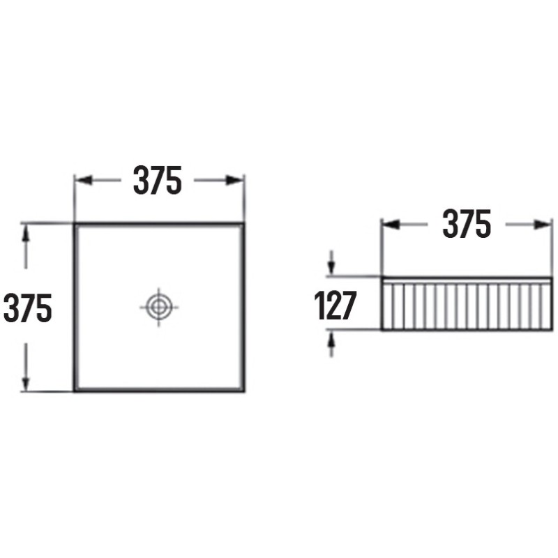 Mexen Grovo umývadlo na dosku ryhované 37 x 37 cm, biele - 22303700