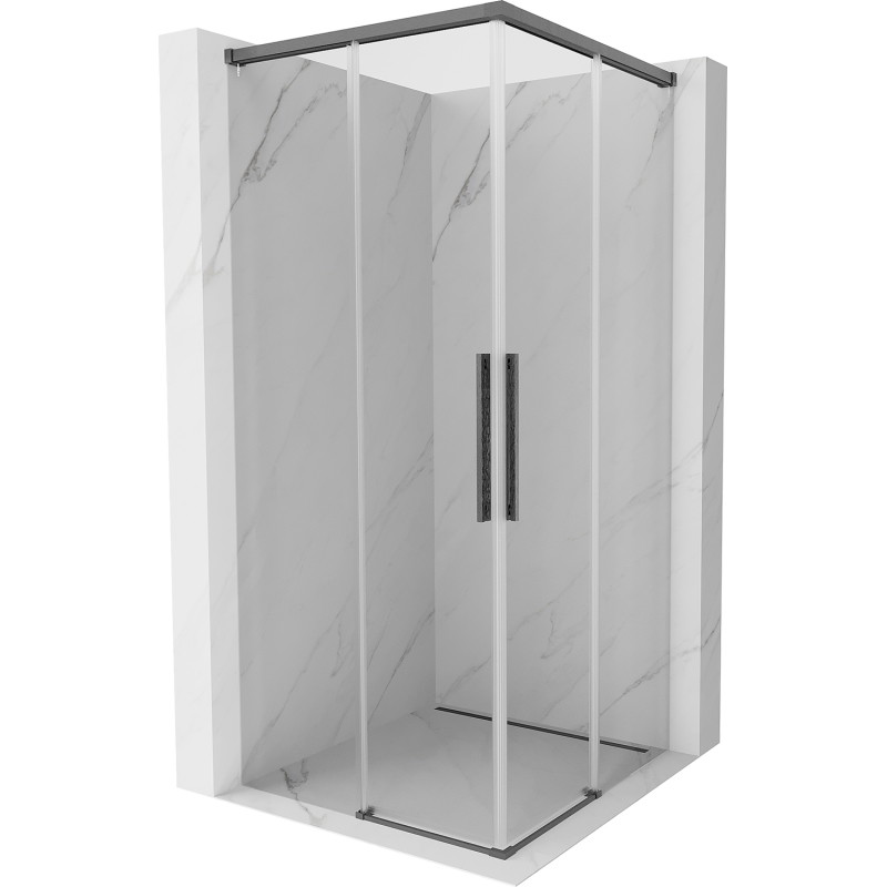 Mexen Rox Duo posuvná sprchová kabína 85 x 85 cm, priehľadná, brúsená gun gray - 8C2D-085-085-66-00