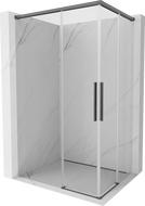 Mexen Rox Duo sprchovací kút posuvný 110 x 90 cm, transparentný, kartáčovaný gun gray - 8C2D-110-090-66-00