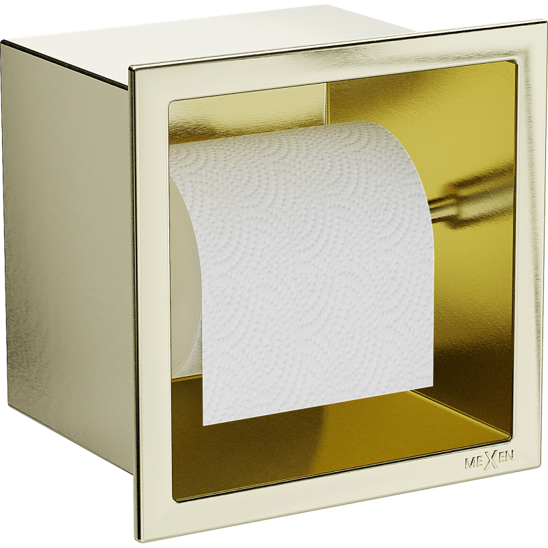 Mexen X-Wall-P držiak na toaletný papier, zlatý brúsený - 1953