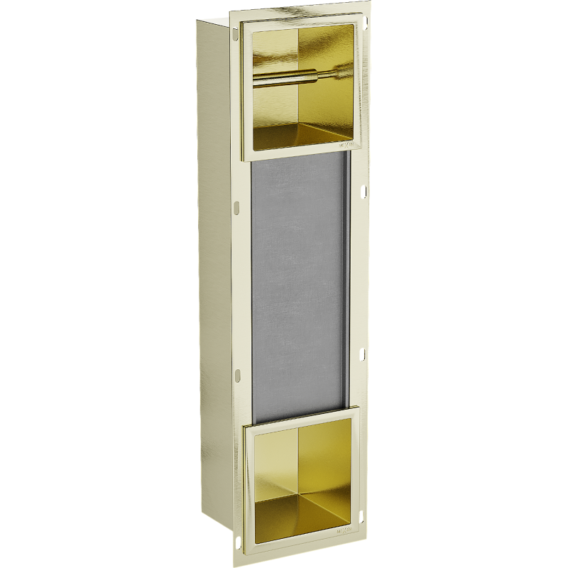 Mexen X-Wall-BP držiak na toaletný papier so zásobníkom, zlatý kartáčovaný - 1954