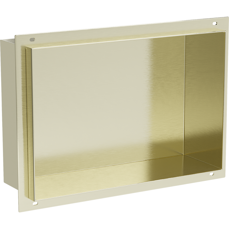 Mexen X-Wall-NR výklenková polica bez príruby 30 x 20 cm, zlatá kartáčovaná - 1951302010