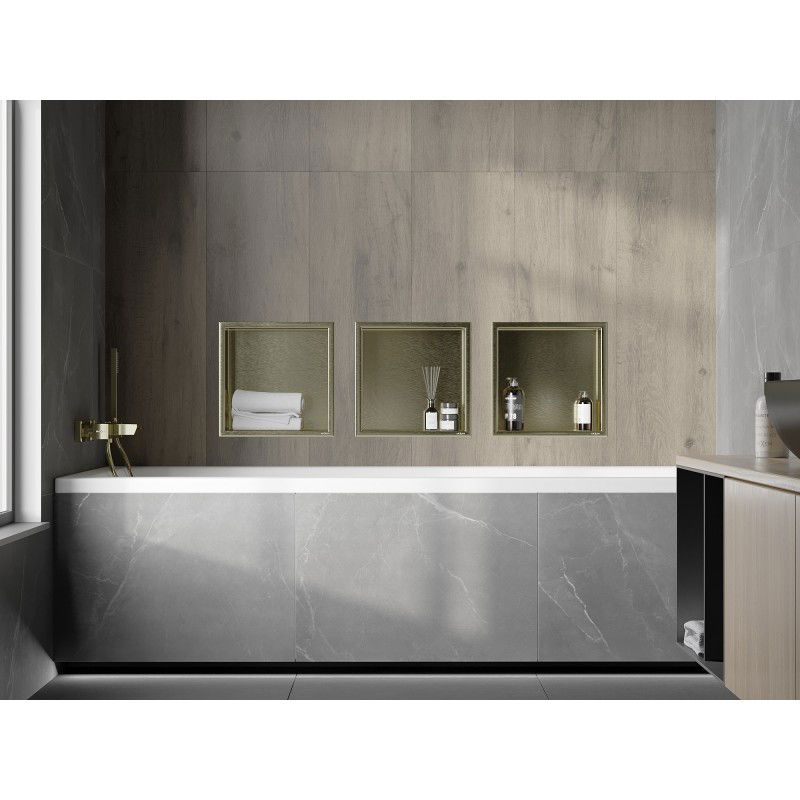 Mexen X-Wall-R nástenná polica s okrajom 30 x 30 cm, zlatá kartáčovaná - 1950303010