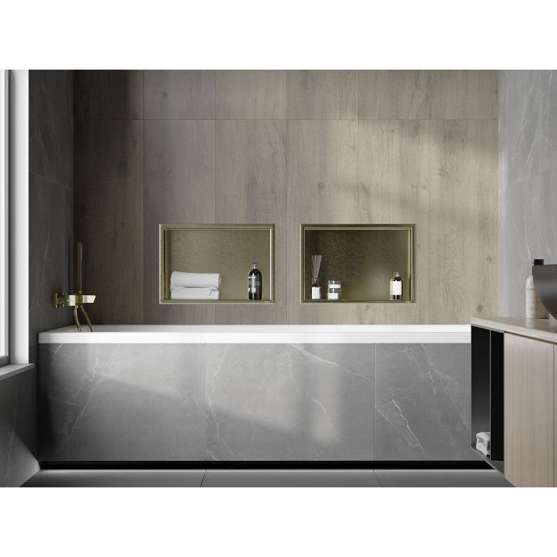 Mexen X-Wall-R nástenná polica s golierom 45 x 30 cm, zlatá kartáčovaná - 1950453010