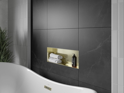 Mexen X-Wall-NR nástenná polička bez príruby 60 x 20 cm, zlatá kefovaná - 1951602010