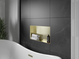 Mexen X-Wall-NR nástenná polica bez okraja 60 x 30 cm, zlatá kartáčovaná - 1951603010