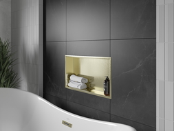 Mexen X-Wall-R výklenková polica s golierom 60 x 30 cm, zlatá kartáčovaná - 1950603010