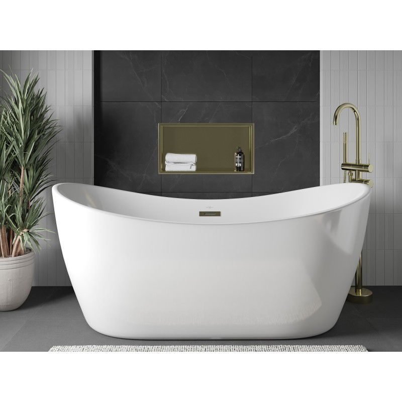 Mexen X-Wall-R výklenková polica s golierom 60 x 30 cm, zlatá kartáčovaná - 1950603010