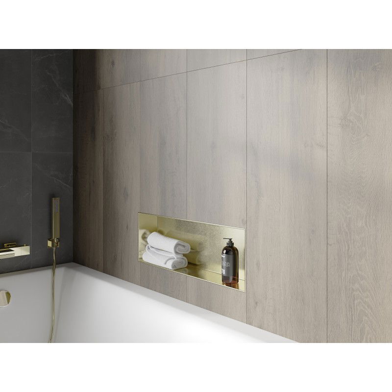 Mexen X-Wall-NR nástenná polička bez príruby 60 x 20 cm, zlatá kefovaná - 1951602010