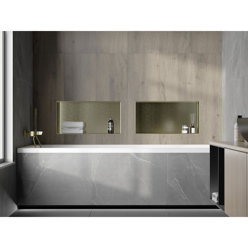 Mexen X-Wall-NR nástenná polica bez okraja 60 x 30 cm, zlatá kartáčovaná - 1951603010