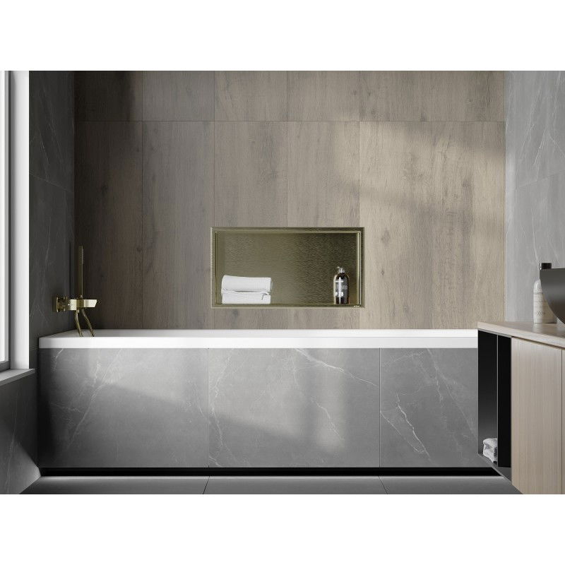 Mexen X-Wall-R výklenková polica s golierom 60 x 30 cm, zlatá kartáčovaná - 1950603010