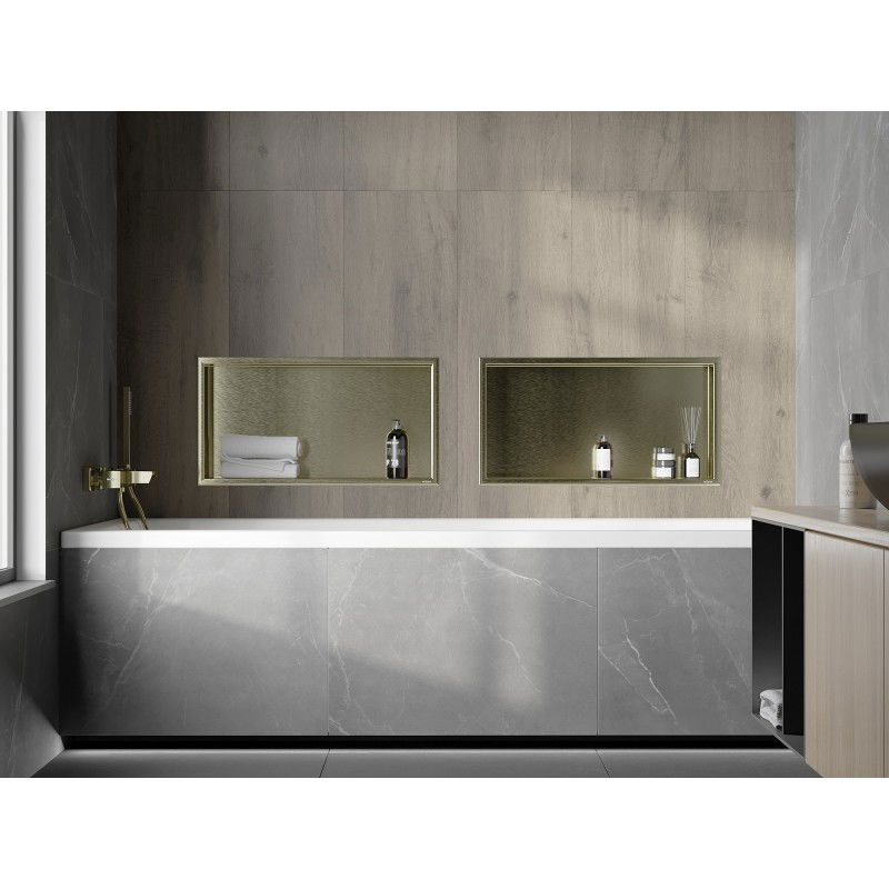 Mexen X-Wall-R výklenková polica s golierom 60 x 30 cm, zlatá kartáčovaná - 1950603010