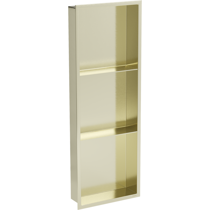 Mexen X-Wall-R výklenková polica s lemom a policou 90 x 30 cm, zlatá brúsená - 1950903010S