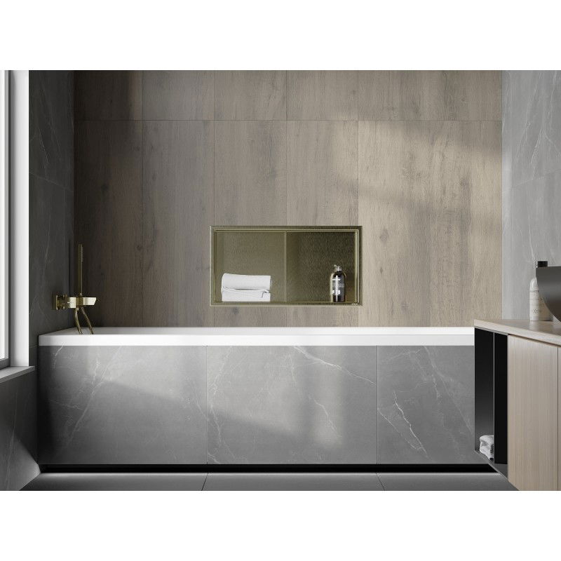 Mexen X-Wall-R výklenková polica s golierom a policou 60 x 30 cm, zlatá kartáčovaná - 1950603010S