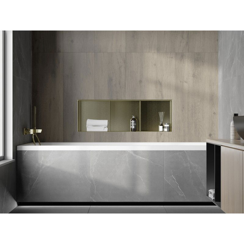 Mexen X-Wall-NR nástenná polica bez lemovania s policou 90 x 30 cm, zlatá brúsená - 1951903010S