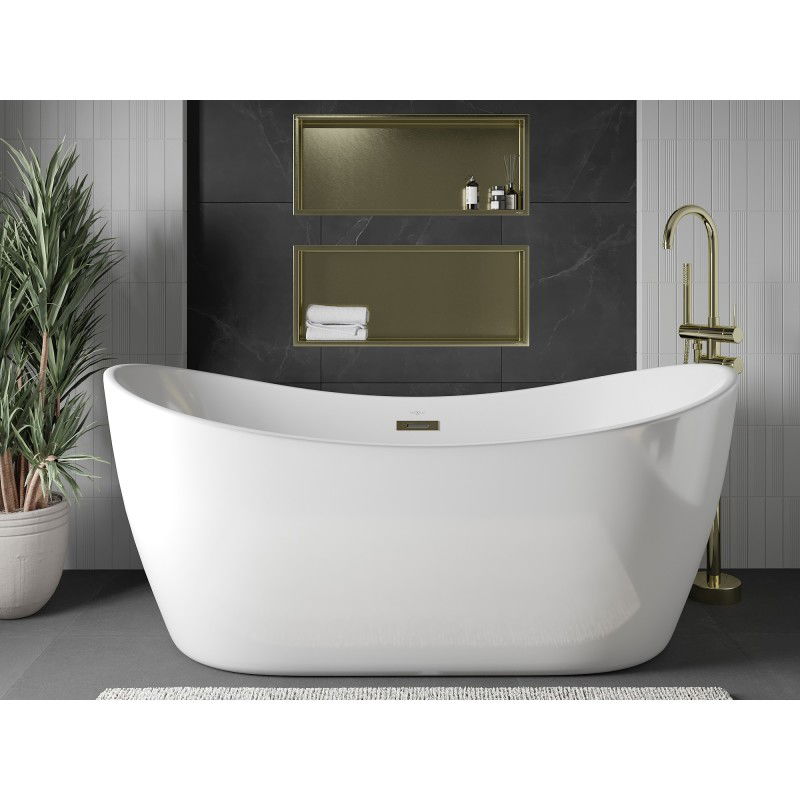 Mexen X-Wall-R nástenná polica s lemom 75 x 30 cm, zlatá kartáčovaná - 1950753010