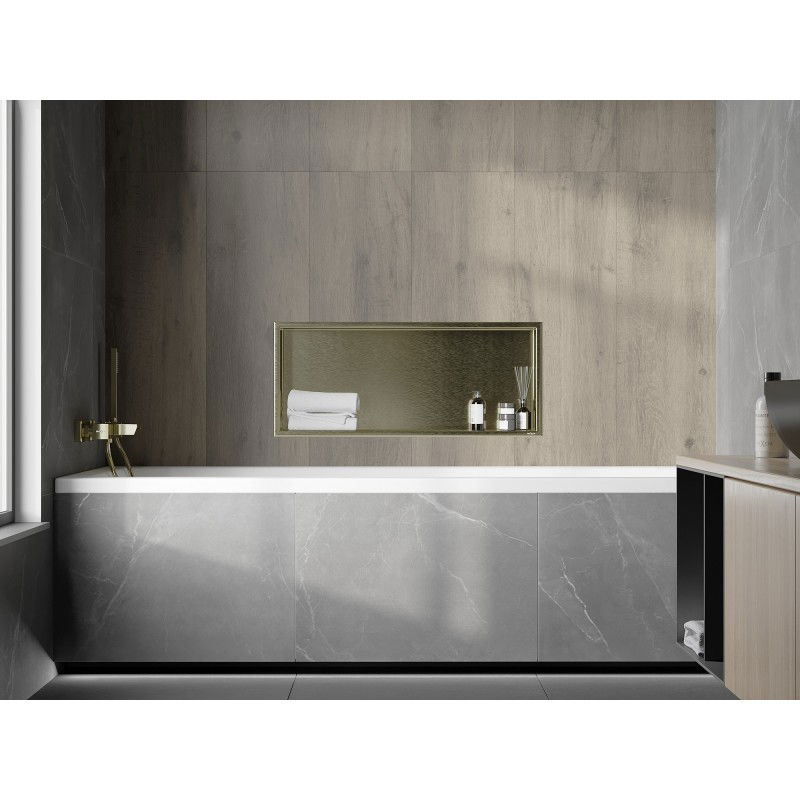 Mexen X-Wall-R nástenná polica s lemom 75 x 30 cm, zlatá kartáčovaná - 1950753010