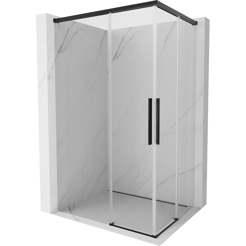 Mexen Rox Duo sprchovací kút posuvný 100 x 95 cm, transparentný, čierny - 8C2D-100-095-70-00