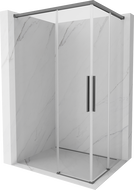 Mexen Rox Duo posuvná sprchová kabína 80 x 75 cm, priehľadná, gun metal - 8C2D-080-075-95-00