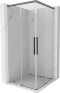 Mexen Rox Duo sprchový kút posuvný 85 x 85 cm, priesvitný, gun metal - 8C2D-085-085-95-00