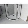 Mexen Rio sprchová kabína polkruhová 80 x 80 cm, zamat, čierna + sprchová vanička Flat, biela - 863-080-080-70-30-4110B