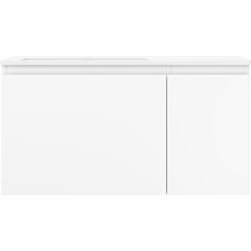 Mexen Orio kúpeľňová skrinka 90 cm s umývadlom Otis ľavá, 1S, 1D, biela matná - 91A13-09047-3-BBFF01-W18L01