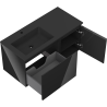 Mexen Orio kúpeľňová skrinka 100 cm s umývadlom Otis ľavá, 1S, 1D, čierny lesk/čierny mat - 91A13-10047-3-BBFF70-W18L71