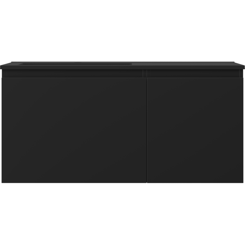 Mexen Orio kúpeľňová skrinka 100 cm s umývadlom Otis ľavým, 1S, 1D, čierna mat - 91A13-10047-3-BBFF71-W18L71