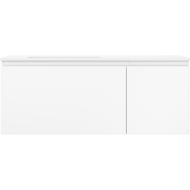 Mexen Orio kúpeľňová skrinka 120 cm s umývadlom Otis ľavým, 1S, 1D, biela matná - 91A13-12047-3-BBFF01-W18L01