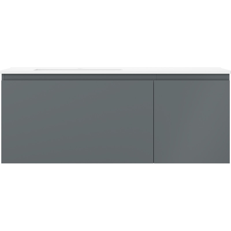 Mexen Orio kúpeľňová skrinka 120 cm s umývadlom Otis ľavá, 1S, 1D, grafit mat/ biela mat - 91A13-12047-3-BBFF66-W18L01