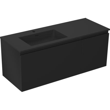 Mexen Orio kúpeľňová skrinka 120 cm s umývadlom Otis ľavým, 1S, 1D, čierna mat - 91A13-12047-3-BBFF71-W18L71