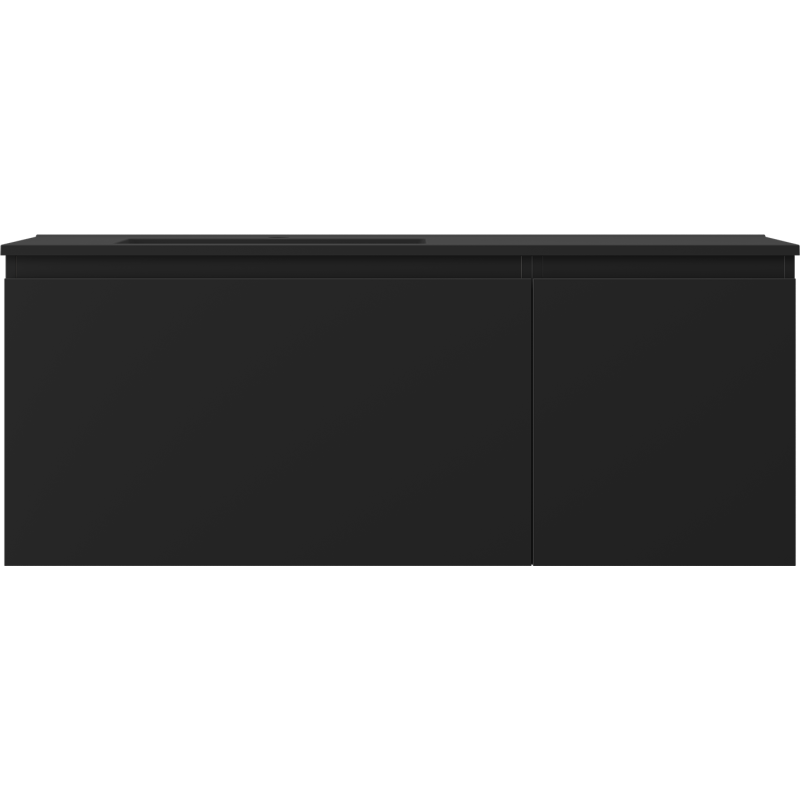 Mexen Orio kúpeľňová skrinka 120 cm s umývadlom Otis ľavým, 1S, 1D, čierna mat - 91A13-12047-3-BBFF71-W18L71