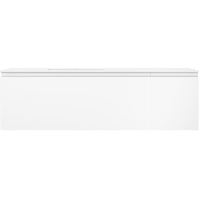Mexen Orio kúpeľňová skrinka 160 cm s umývadlom Otis ľavým, 1S, 1D, biela matná - 91A13-16047-3-BBFF01-W18L01