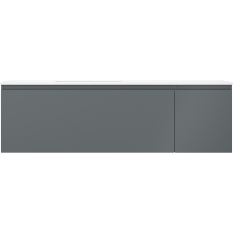 Mexen Orio kúpeľňová skrinka 160 cm s umývadlom Otis ľavým, 1S, 1D, grafit mat/biely mat - 91A13-16047-3-BBFF66-W18L01