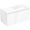 Mexen Orio kúpeľňová skrinka 90 cm s umývadlom Otis pravá, 1S, 1D, biela lesk - 91A13-09047-3-BBFF00-W18P00