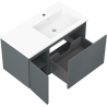 Mexen Orio kúpeľňová skrinka 90 cm s umývadlom Otis pravá, 1S, 1D, grafit mat/biela mat - 91A13-09047-3-BBFF66-W18P01