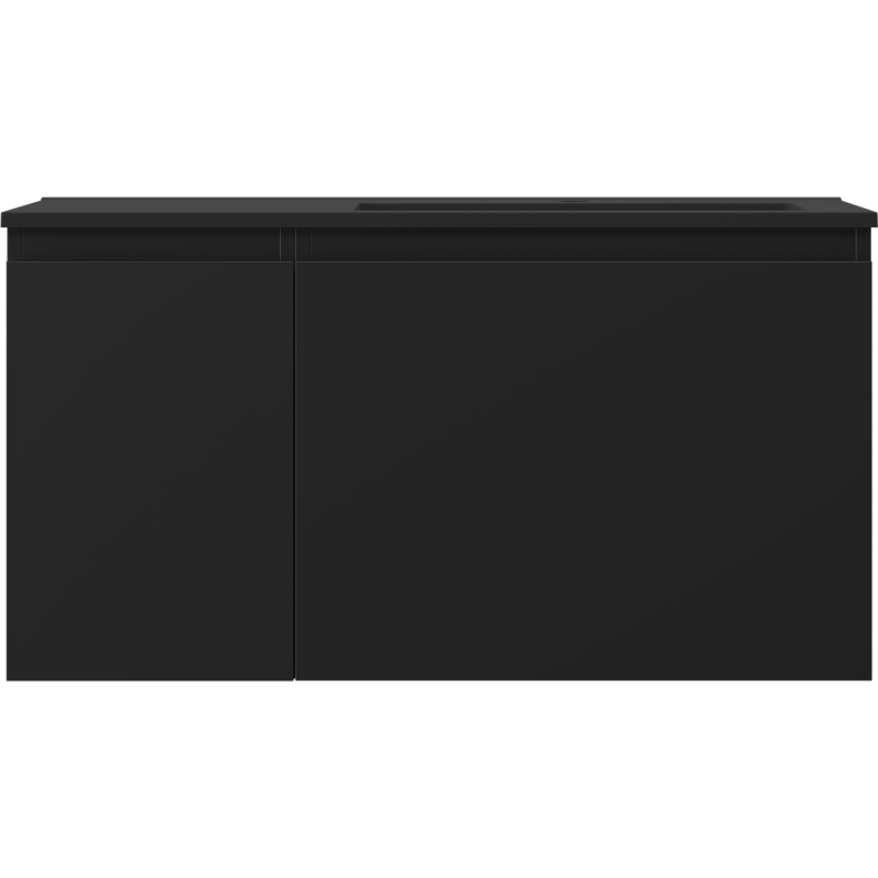 Mexen Orio kúpeľňová skrinka 90 cm s umývadlom Otis pravá, 1S, 1D, čierna mat - 91A13-09047-3-BBFF71-W18P71