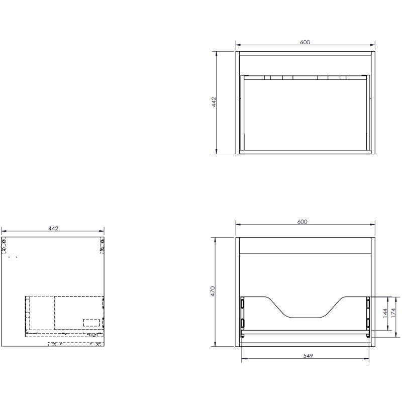 Mexen Orio kúpeľňová skrinka 100 cm s umývadlom Otis pravá, 1S, 1D, grafit mat/biela mat - 91A13-10047-3-BBFF66-W18P01