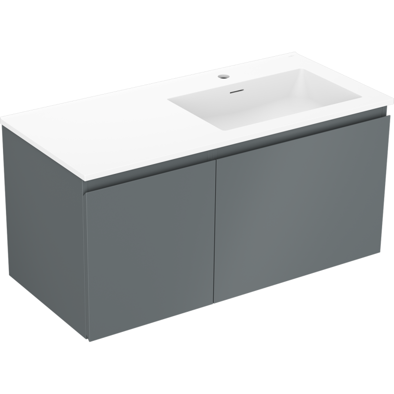 Mexen Orio kúpeľňová skrinka 100 cm s umývadlom Otis pravá, 1S, 1D, grafit mat/biela mat - 91A13-10047-3-BBFF66-W18P01