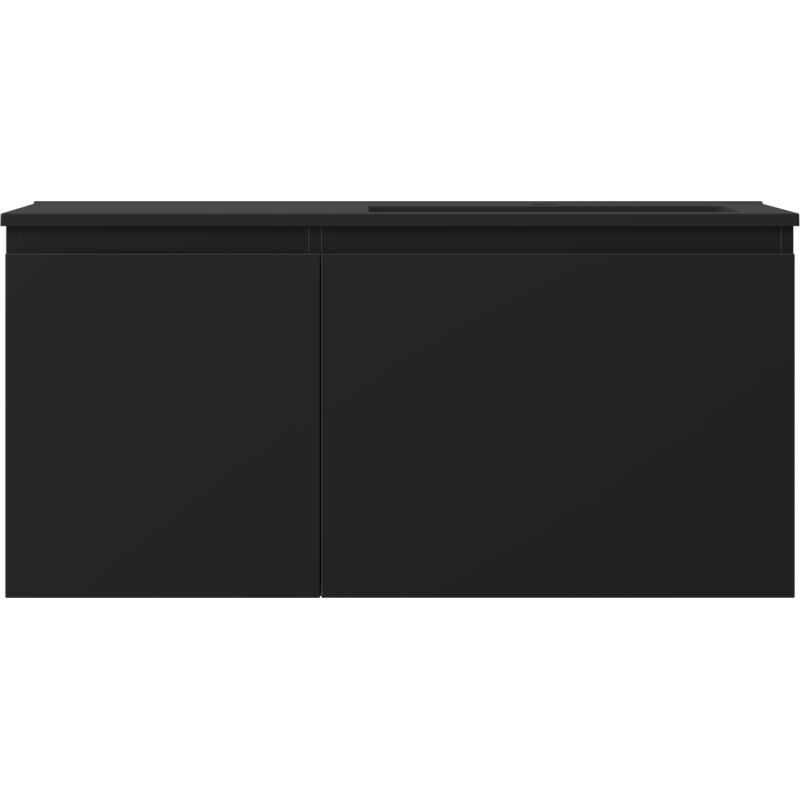 Mexen Orio kúpeľňová skrinka 100 cm s umývadlom Otis vpravo, 1S, 1D, čierna matná - 91A13-10047-3-BBFF71-W18P71