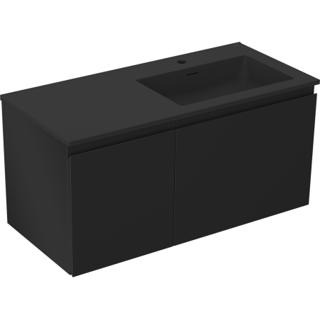 Mexen Orio kúpeľňová skrinka 100 cm s umývadlom Otis vpravo, 1S, 1D, čierna matná - 91A13-10047-3-BBFF71-W18P71