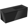 Mexen Orio kúpeľňová skrinka 120 cm s umývadlom Otis pravá, 1S, 1D, čierna lesklá/čierna matná - 91A13-12047-3-BBFF70-W18P71