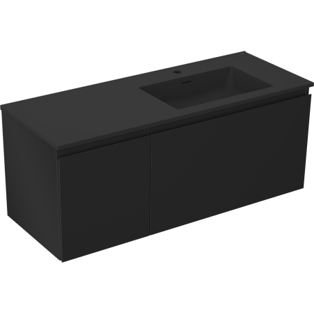 Mexen Orio kúpeľňová skrinka 120 cm s umývadlom Otis pravým, 1S, 1D, čierna mat - 91A13-12047-3-BBFF71-W18P71