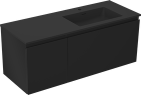 Mexen Orio kúpeľňová skrinka 120 cm s umývadlom Otis pravým, 1S, 1D, čierna mat - 91A13-12047-3-BBFF71-W18P71