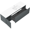 Mexen Orio kúpeľňová skrinka 160 cm s umývadlom Otis pravým, 1S, 1D, grafit mat/biela mat - 91A13-16047-3-BBFF66-W18P01
